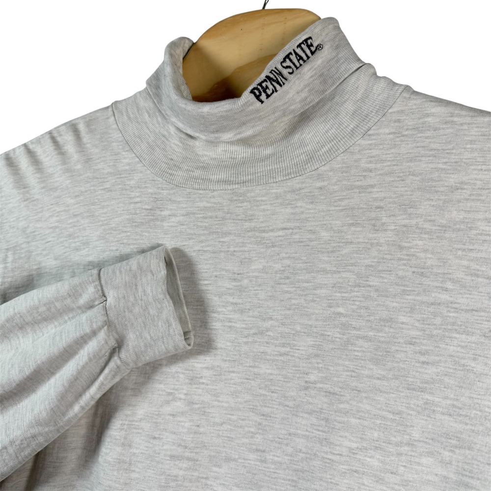 Savvy Penn State Turtleneck Shirt Mens L Gray Vintage Long Sleeve Mock Neck PSU